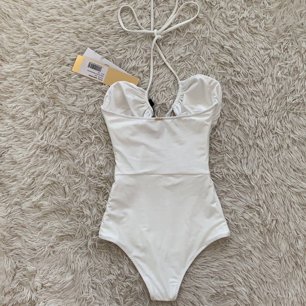 PatBO Cream Halter One Piece Swimsuit - Picture 7 of 7